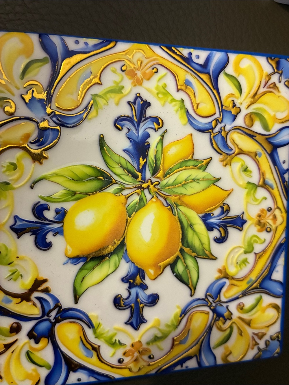 Xiaodi Ceramic Lemon Coaster/Trivet Set of 4 - Picture 4 of 4